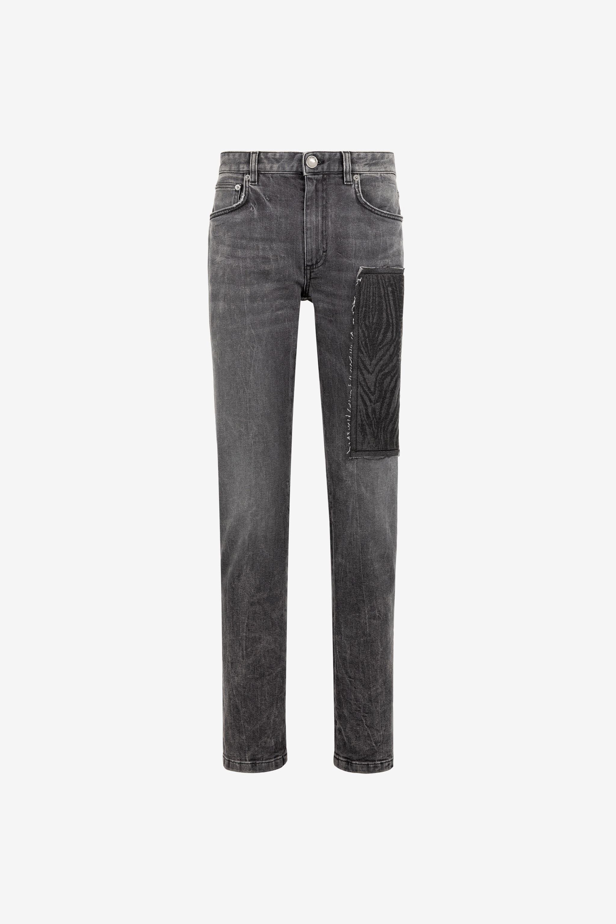RC Jean droit à appliqué Animalier Patchwork Noir ONJ241-DN009
