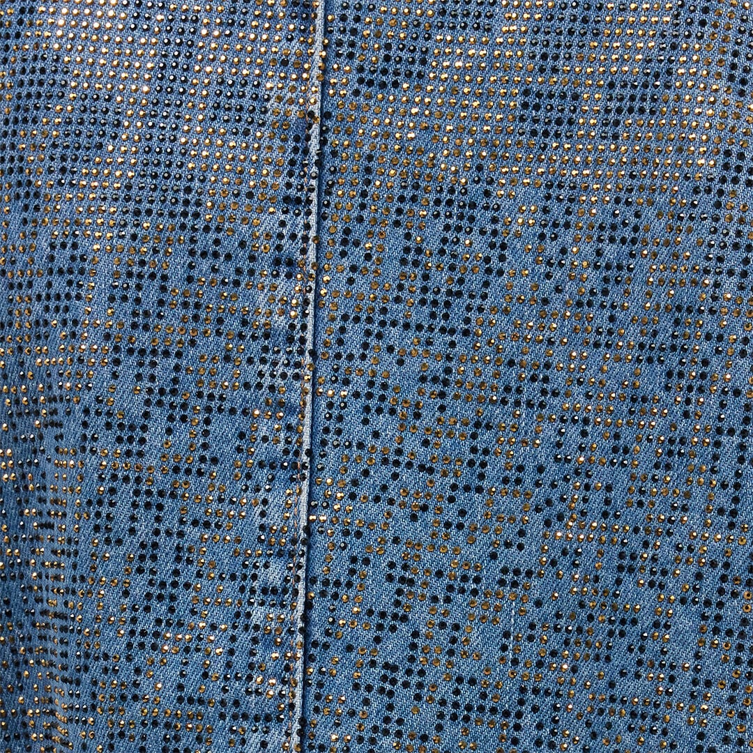 JC Cropped Denim Jacket With Rhinestones JC Cropped Denim Jacket With Rhinestones Light blue UFT195-UF261