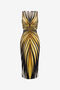 RC Ray Of Gold Imprimé Robe Midi Or TKT100-LNM33
