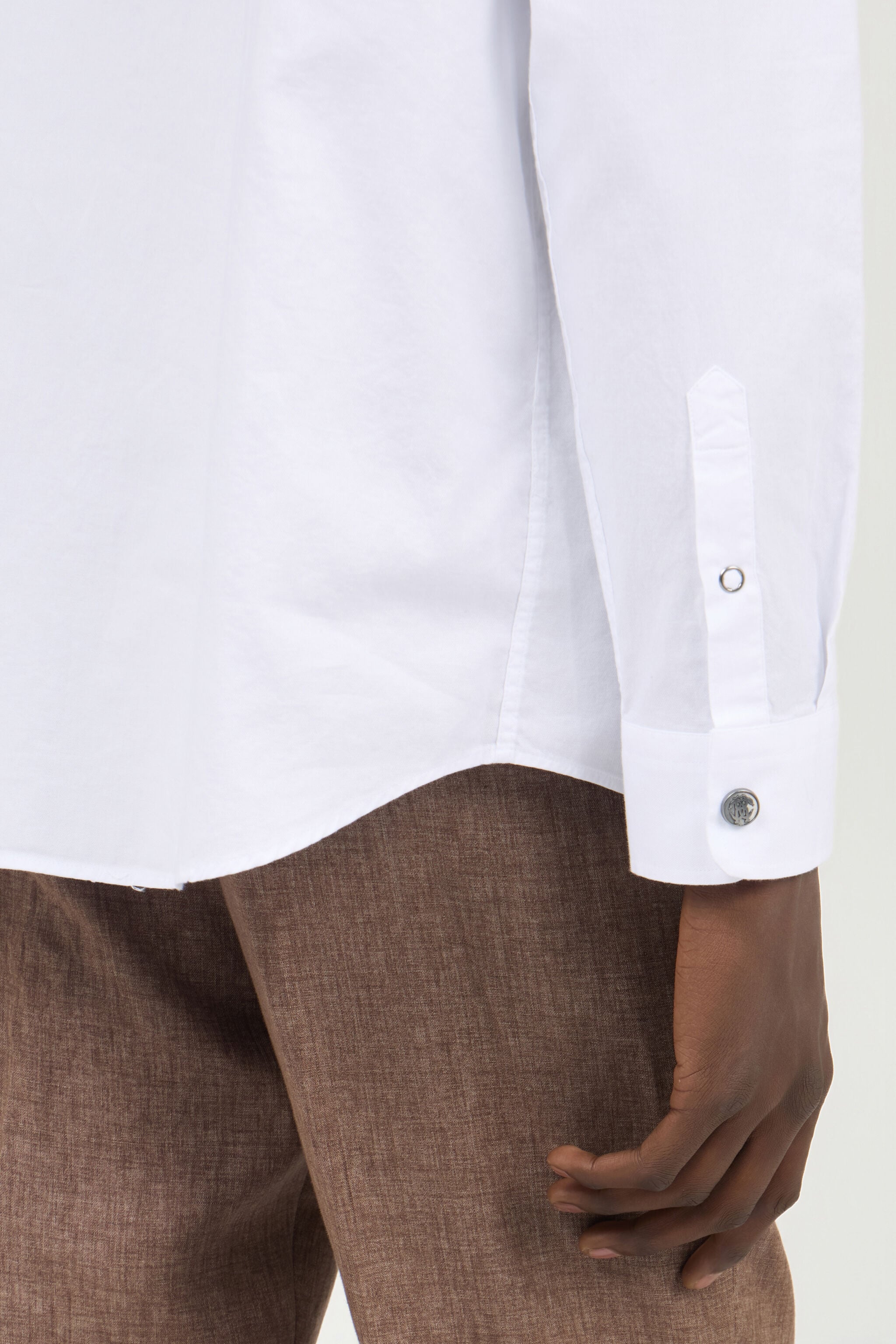 RC White Cotton Shirt With Monogram RC WHITE SOT70H-FN053