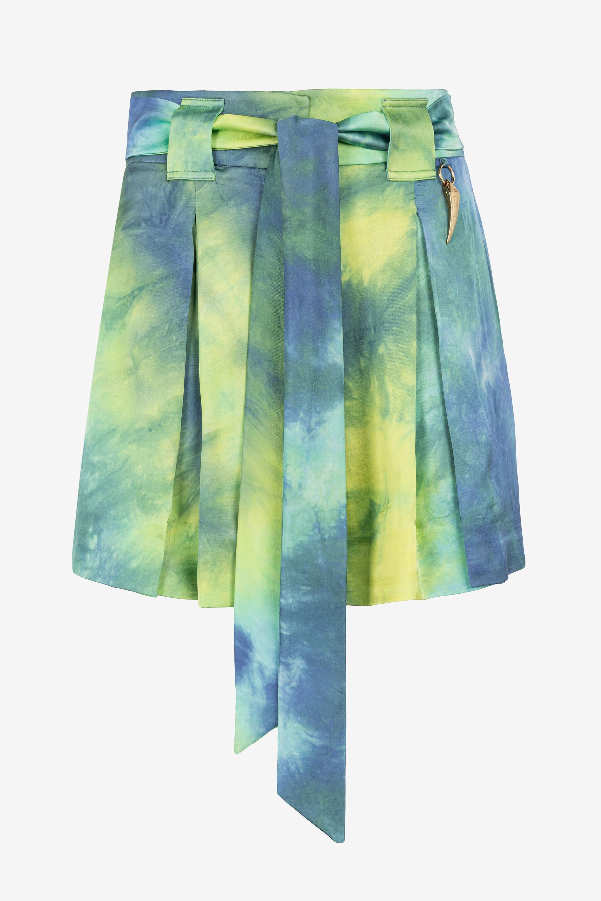 RC Plissierte Shorts mit Batikmuster BLU/VERDE QKT207-RK007