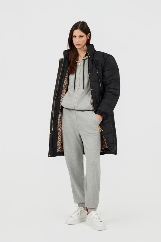 RC Schwarze Lange Pufferjacke Mit Hohem Kragen RC Schwarze Lange Pufferjacke Mit Hohem Kragen BLACK TOT40B-FT014
