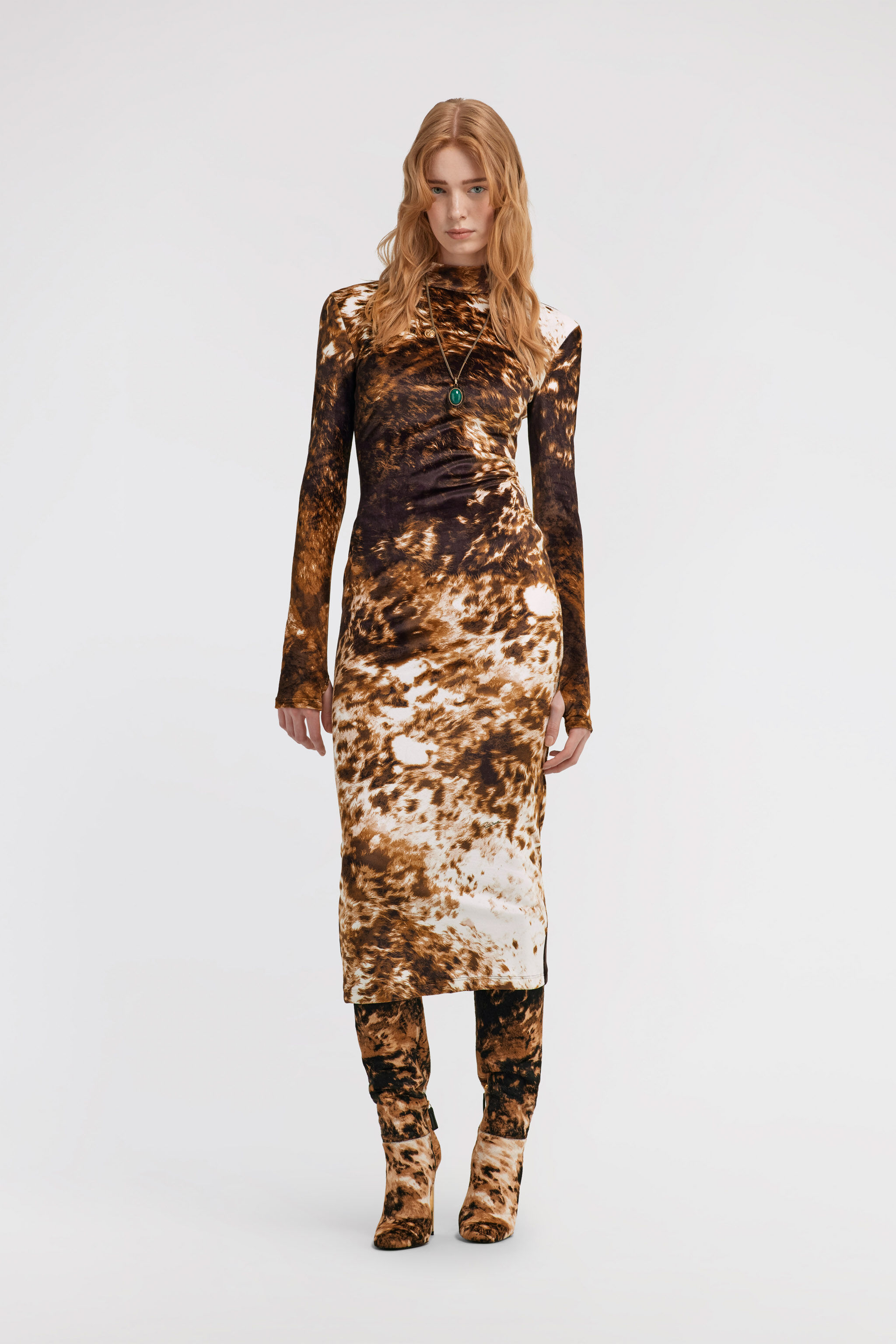 RC Appaloosa Print Dress RC Appaloosa Print Dress Brown TKT130-6CN08