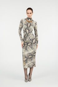 RC Vestido Midi Con Estampado Python Marrón claro VWT158-LNQ75