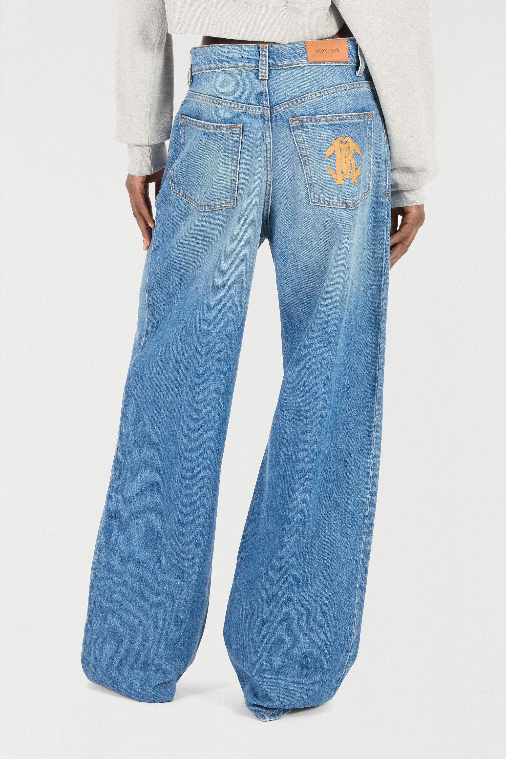 RC Vaqueros Loose Fit Con Monograma Mirror Snake RC Vaqueros Loose Fit Con Monograma Mirror Snake Azul claro VKJ207-VT001