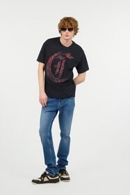 JC T-Shirt With JC Monogram Patch Black UFT032-UF052