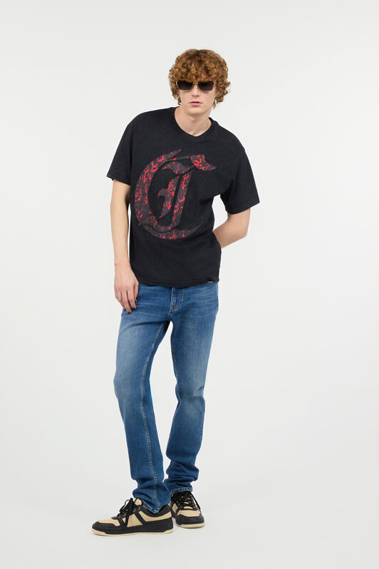 JC T-Shirt With JC Monogram Patch Black UFT032-UF052