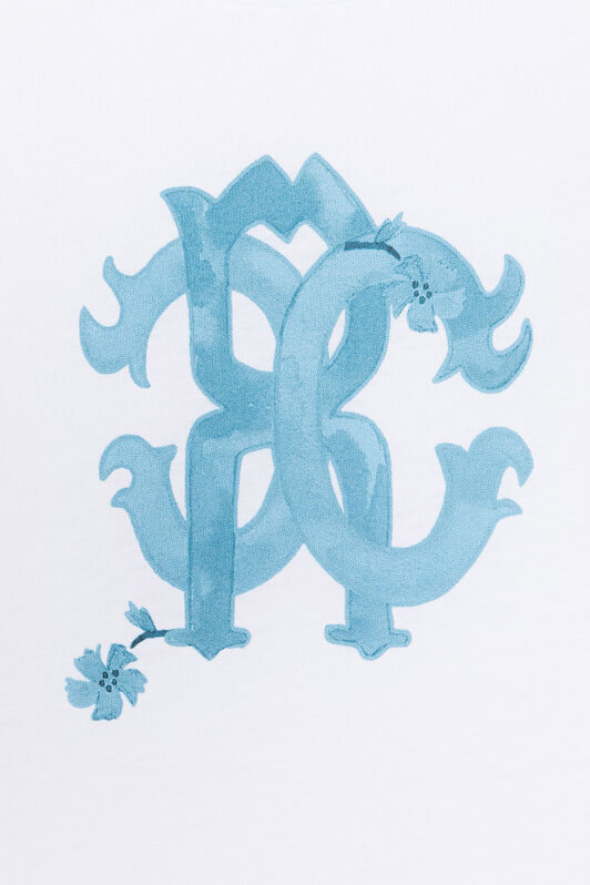 JU RC Monogram-Print Cotton T-Shirt JU RC Monogram-Print Cotton T-Shirt White RJT639-JD001