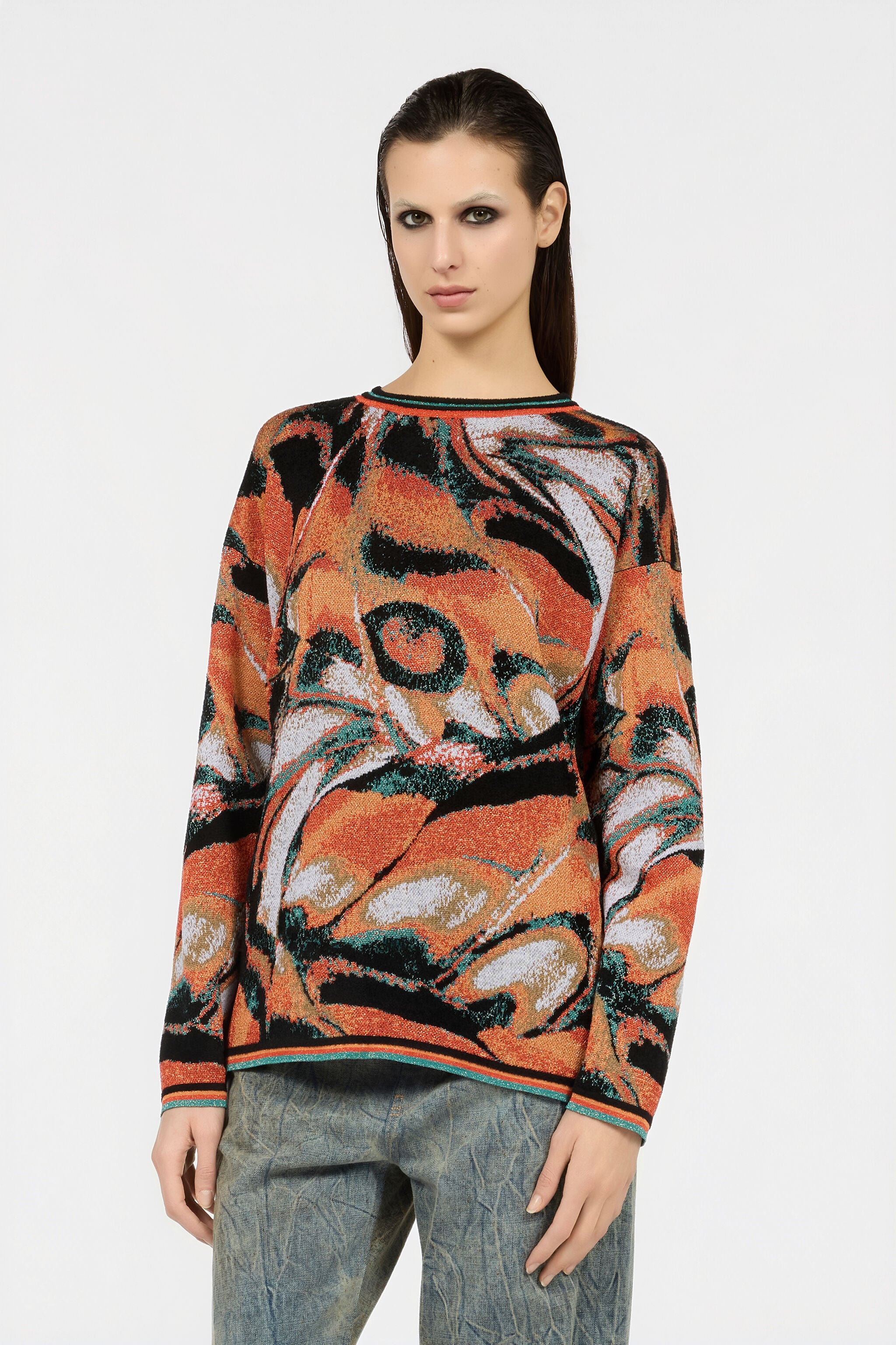 RC Butterfly Print Sweater RC Butterfly Print Sweater BLACK/MULTICOLOR XQM605-MI017