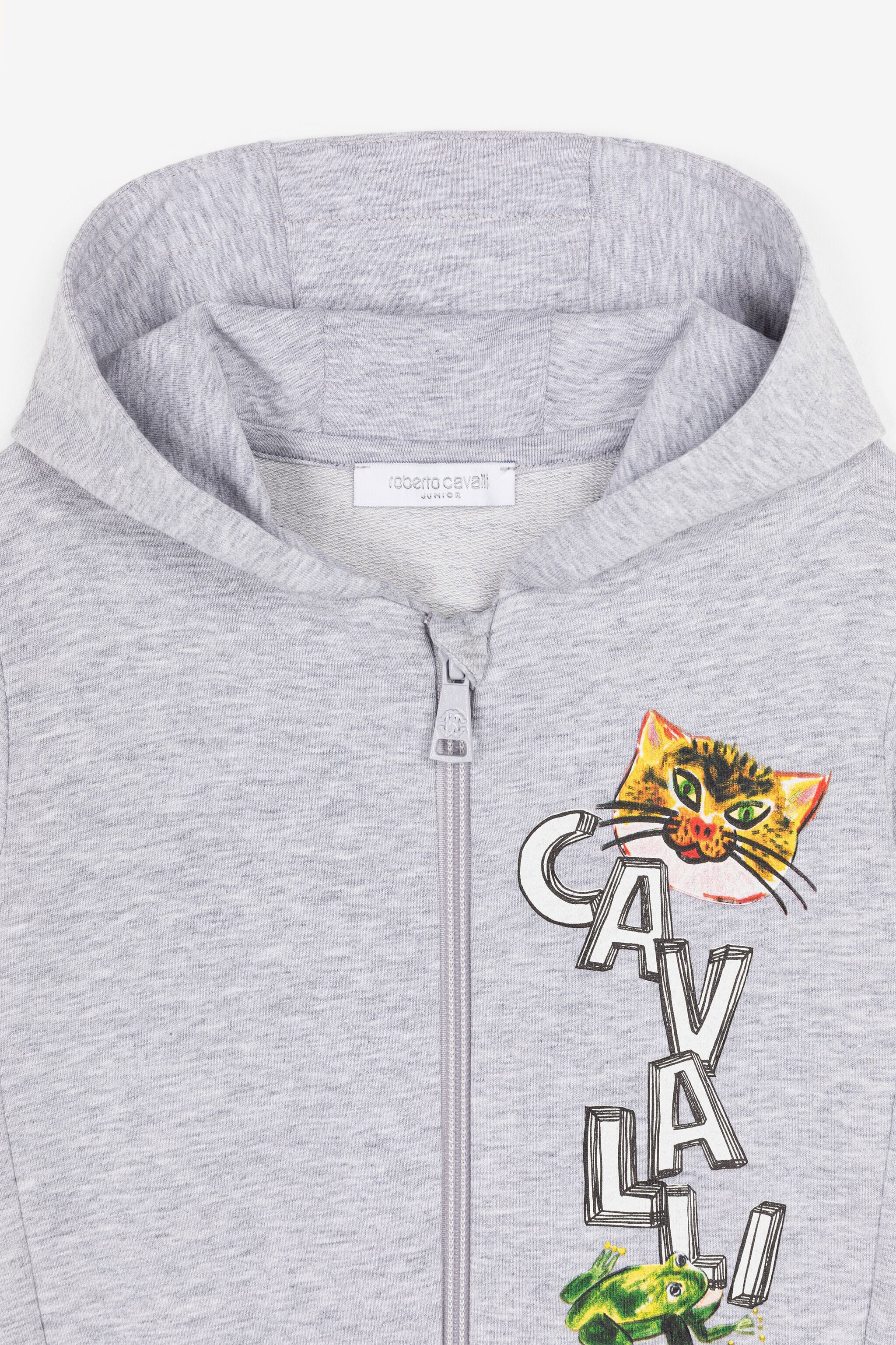 JU Hoodie mit Tierlogo-Print und Reißverschluss JU Hoodie mit Tierlogo-Print und Reißverschluss Grau PJT967-CF050