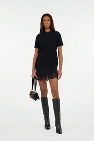 RC Mini Dress With Lace On The Hem Black VKT135-KU013