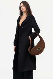 RC Brown Soft Shoulder Bag With RC Monogram CHOCOLATE TOB00B-PZ563