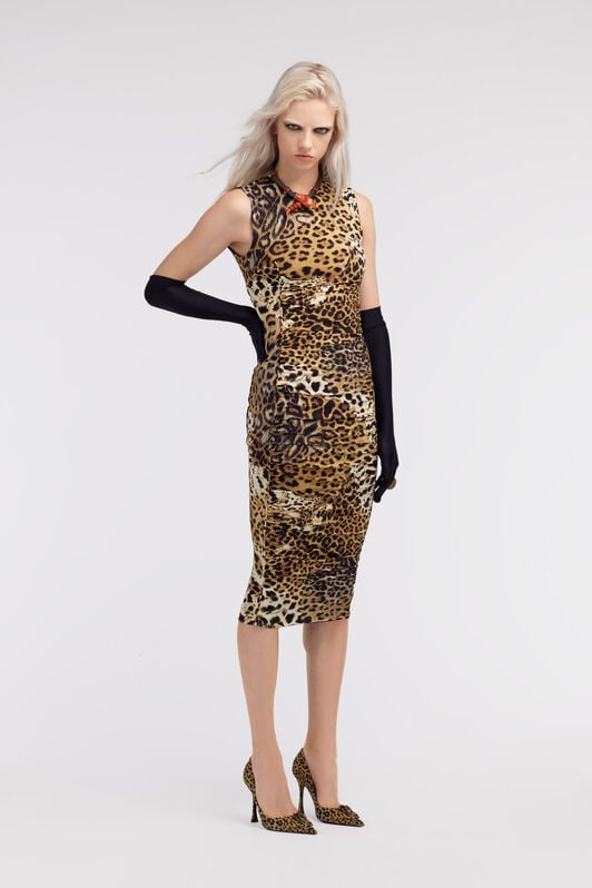 RC Jaguar Skin print dress RC Jaguar Skin print dress Light Brown SKT159-LNG34