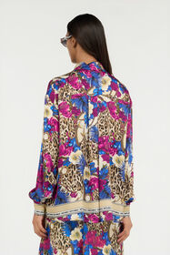 JC Flower Leopard Print Shirt 700 BEIGE + 343 CILI VFT226-VF373