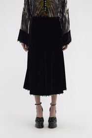 RC Beaded-trim high-waisted skirt Black RKR304-VL067
