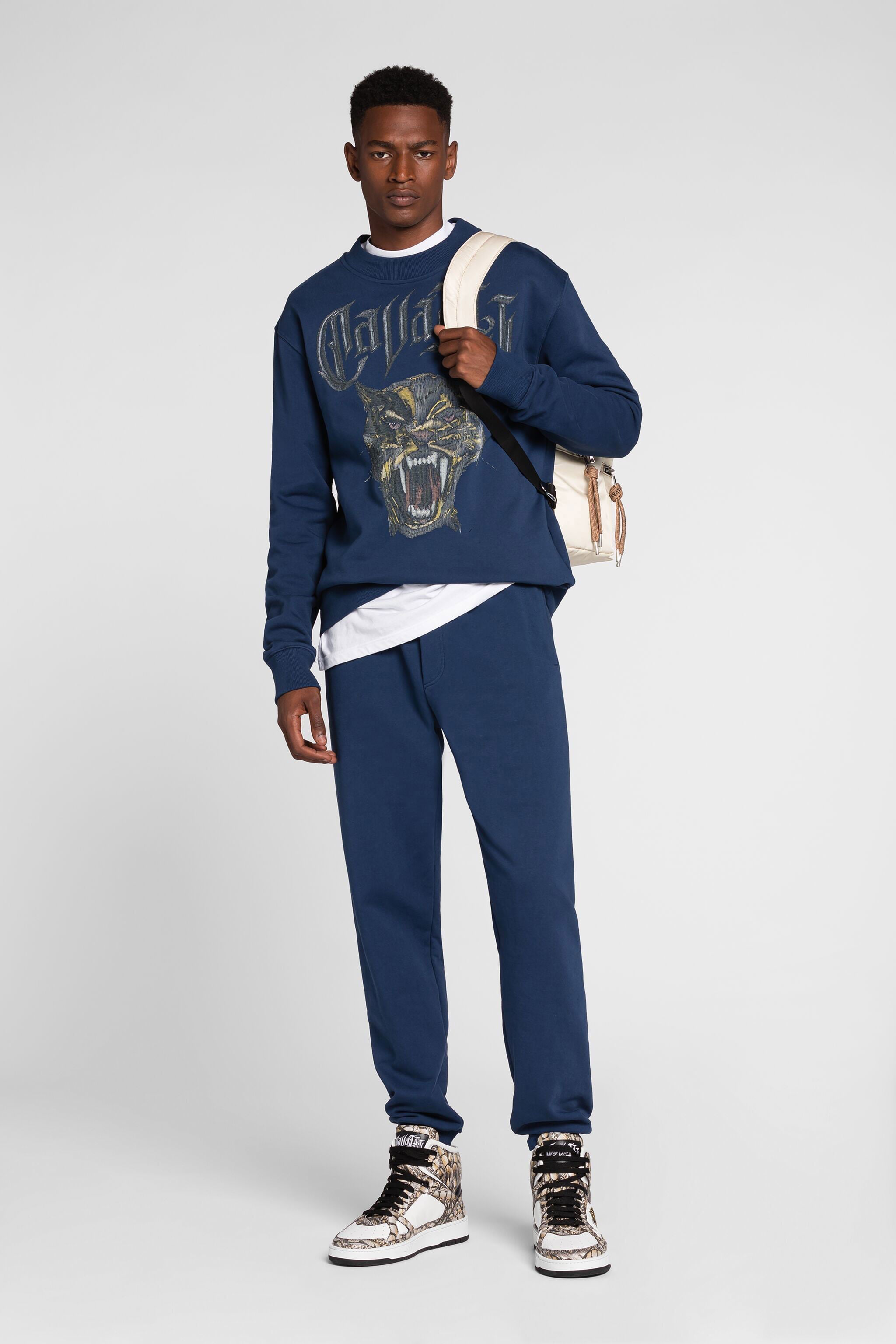 RC Panther-print cotton sweatshirt Dark blue QRT68A-CF050