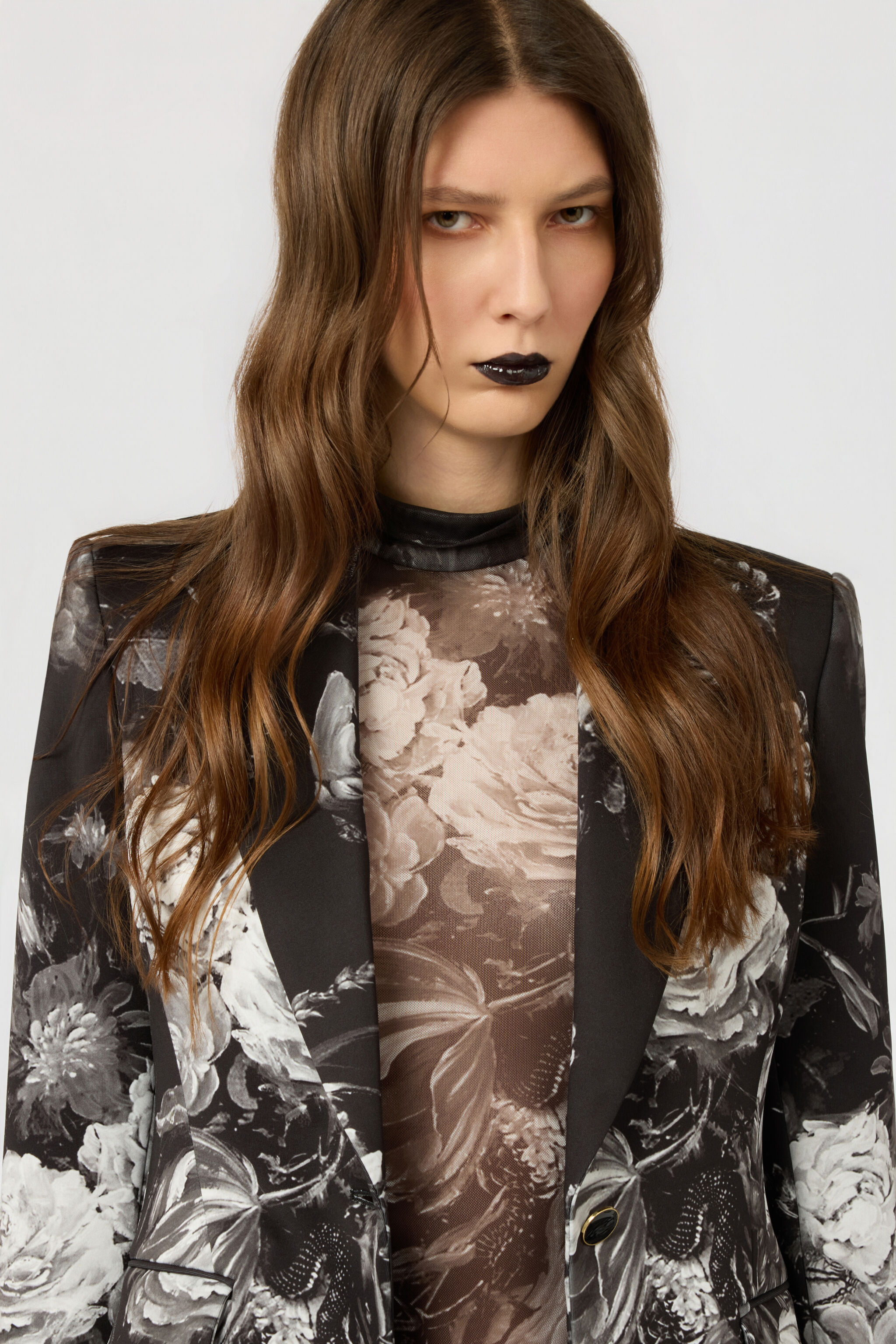 RC Fiammingo Flowers Print Jacket RC Fiammingo Flowers Print Jacket BLACK/GREY XWT401-NVT77