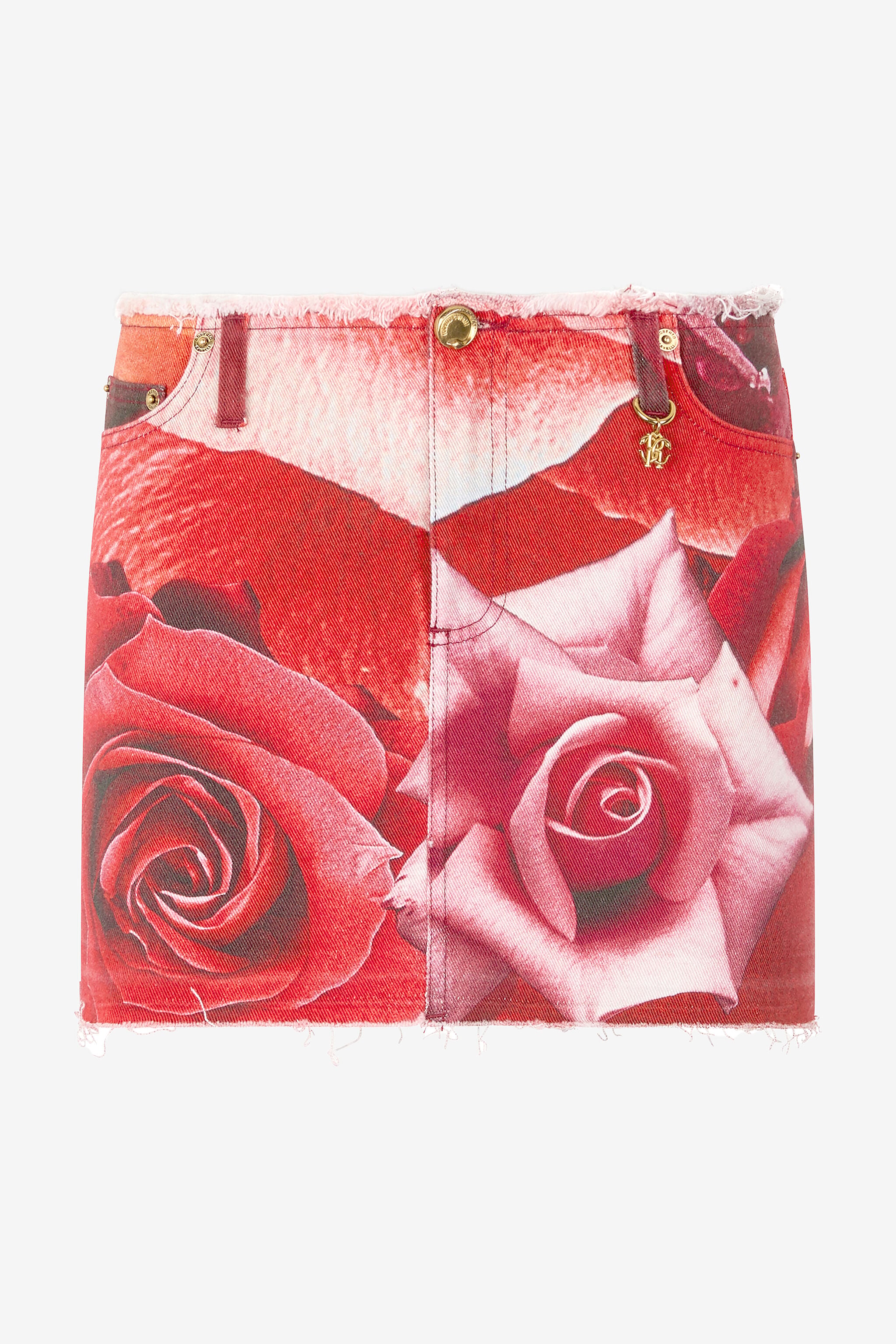 RC Minifalda Con Estampado De Rosas Y Abalorio RC Minifalda Con Estampado De Rosas Y Abalorio Rojo UKJ321-DAN48