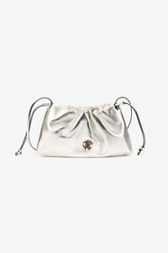 RC Borsa a spalla argento con coulisse e monogramma RC SILVER TOB00D-PN001
