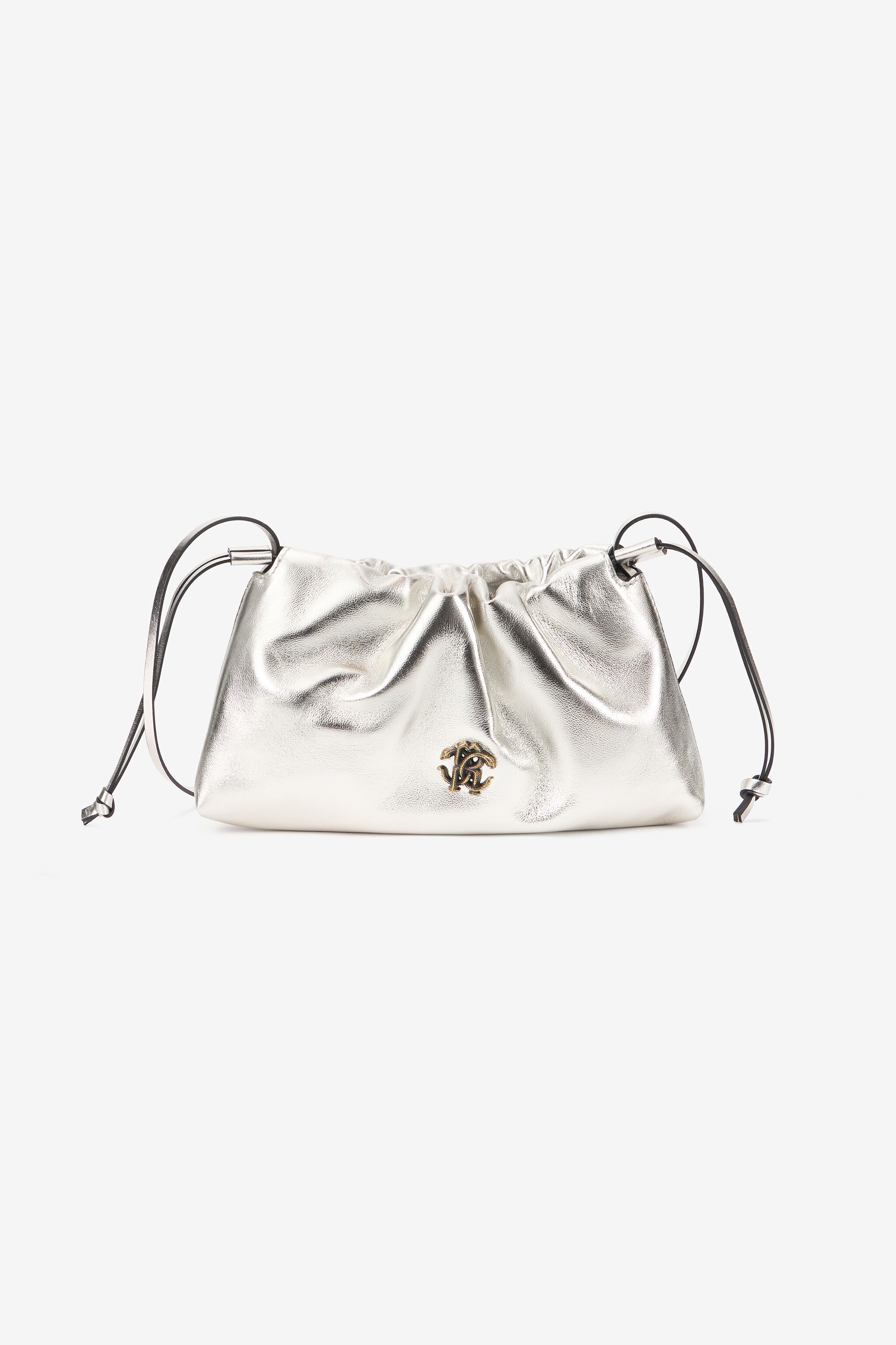 RC Borsa a spalla argento con coulisse e monogramma RC RC Borsa a spalla argento con coulisse e monogramma RC SILVER TOB00D-PN001