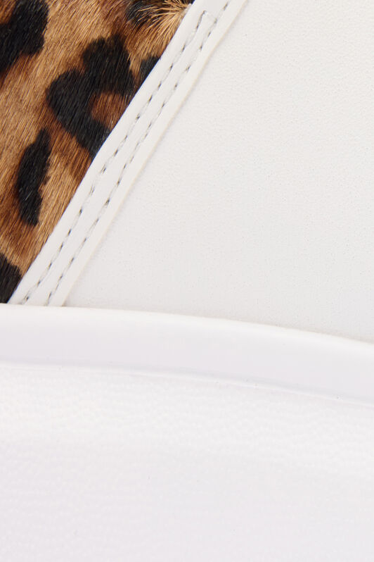 JC White Sneakers With Leopard Detail JC White Sneakers With Leopard Detail WHITE VFS077-VF605