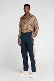 RC Side-stripe drawstring track pants Dark blue QRT207-FN061