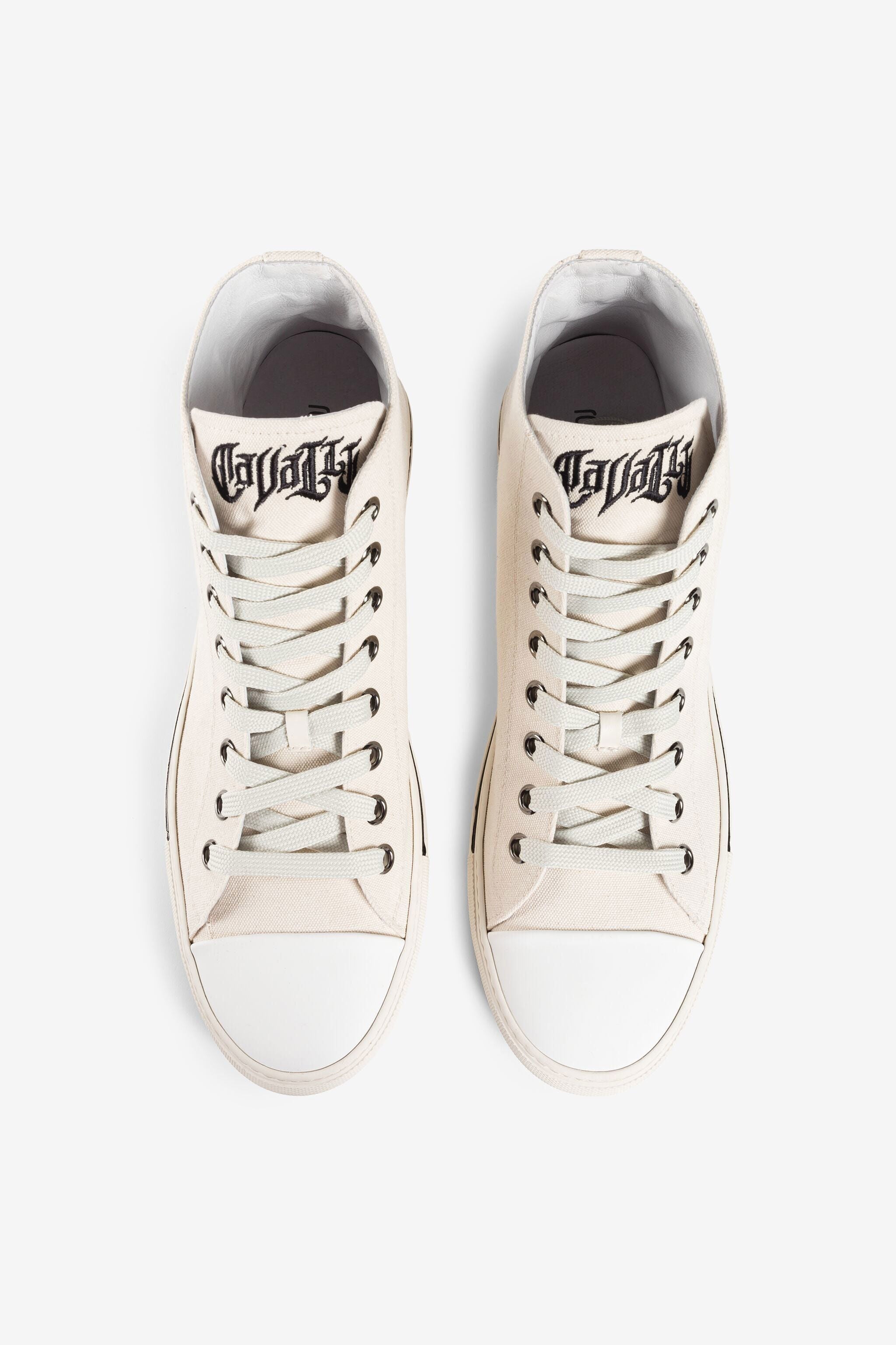 RC Hi-Top-Sneakers mit Jaguar und Logostickerei RC Hi-Top-Sneakers mit Jaguar und Logostickerei Elfenbein QRS133-LG112