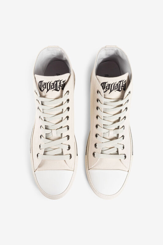 RC Hi-Top-Sneakers mit Jaguar und Logostickerei RC Hi-Top-Sneakers mit Jaguar und Logostickerei Elfenbein QRS133-LG112