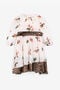 JU Robe en soie à imprimé oiseaux et léopard JU Robe en soie à imprimé oiseaux et léopard Rose RJT10U-2NH91