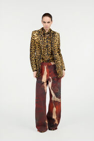 RC Single-Breasted Blazer With Jaguar Skin Print RC Single-Breasted Blazer With Jaguar Skin Print Brown VWT401-SVQ71