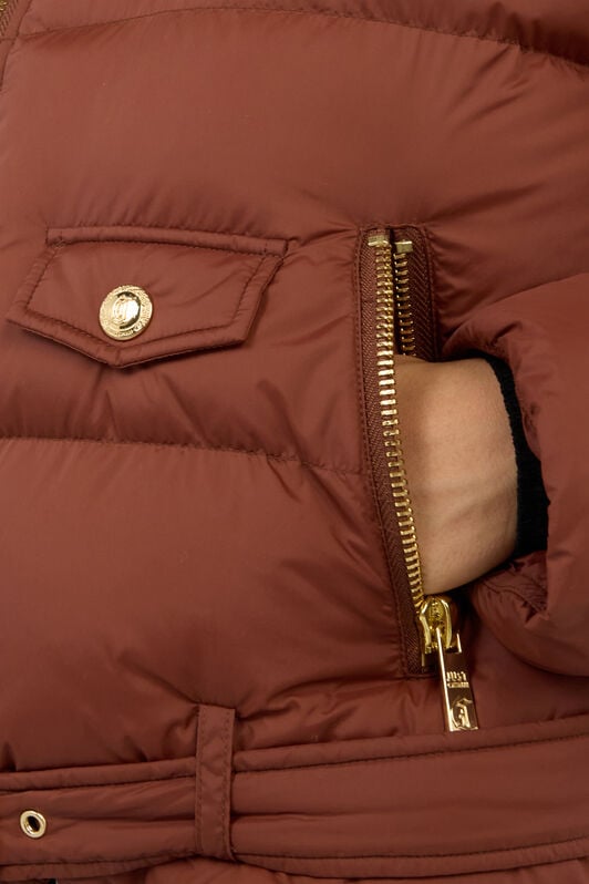JC Brown Puffer Coat With Belt JC Brown Puffer Coat With Belt BRUNETTE VFT311-VF461