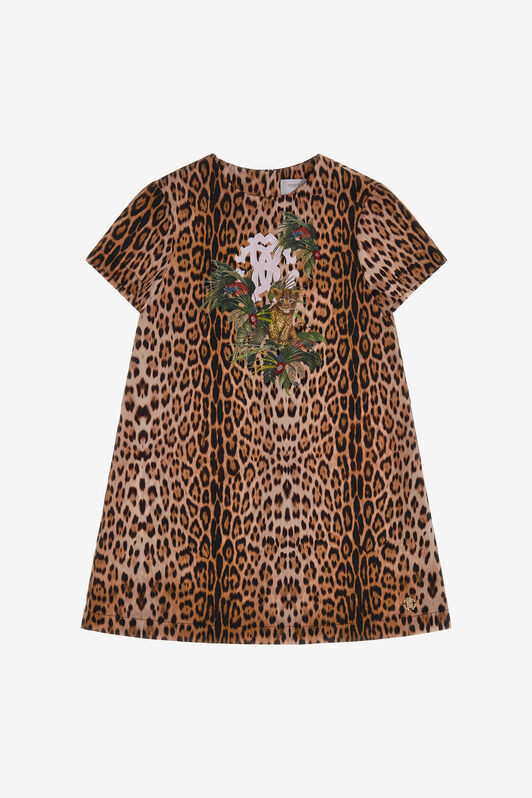 JU Kleid mit Jaguar-Print JU Kleid mit Jaguar-Print Hellbraun SJT137-4FI97