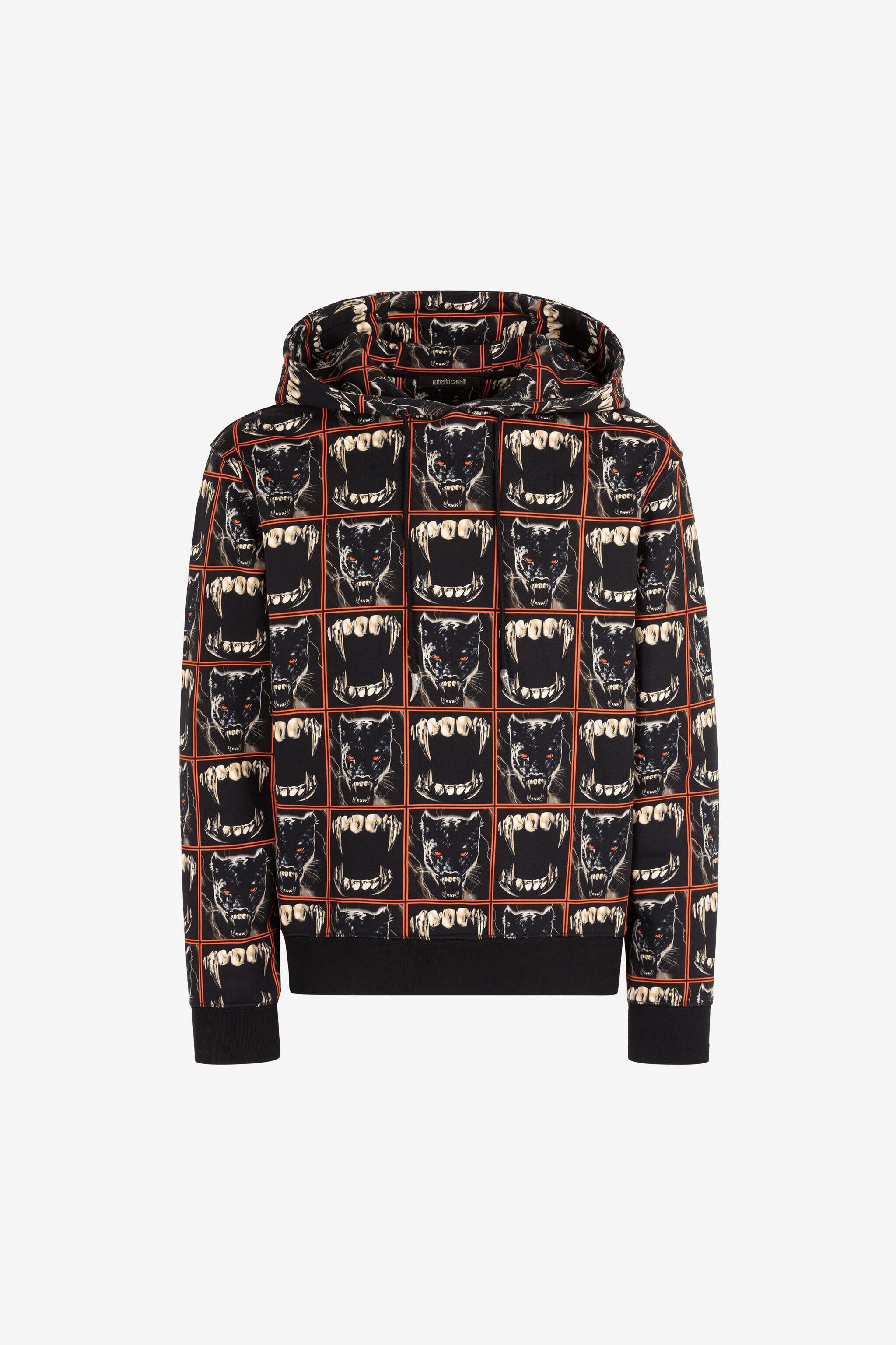 RC Teeth And Panther-Print Cotton Hoodie RC Teeth And Panther-Print Cotton Hoodie MULTICOLOR PNT69E-5OF25