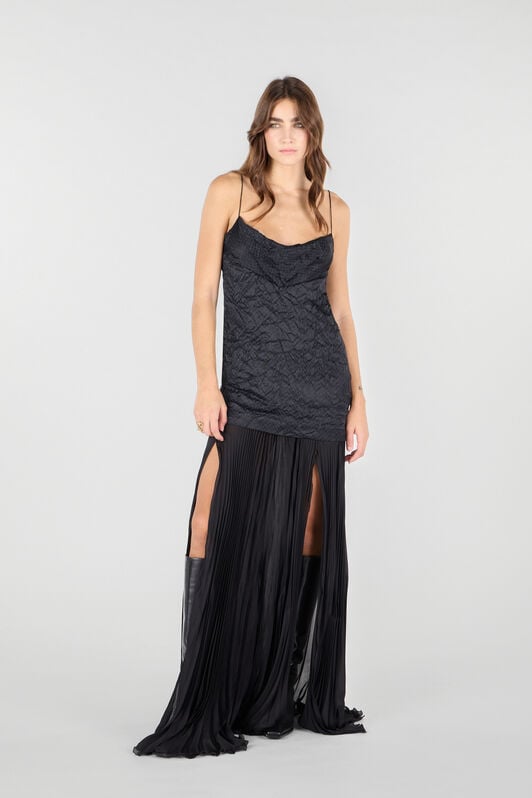 RC Long Snakeskin-Effect Dress RC Long Snakeskin-Effect Dress Black UKT118-SZN57