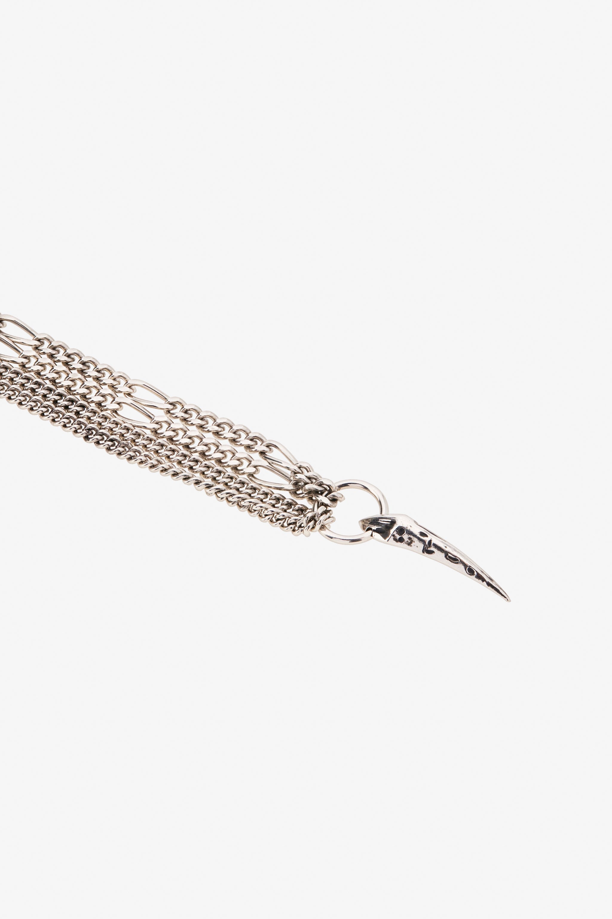 RC Double Necklace with Fang Pendant Silver TRG001-AM258
