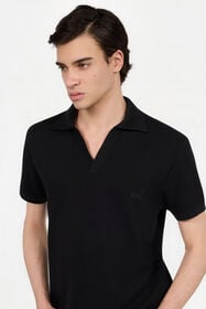 RC Black Polo Shirt With V Neck BLACK XNT64O-KB002