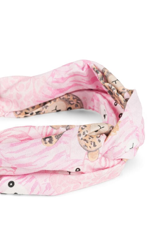 JU Teddy Bear-Print Twist Headband JU Teddy Bear-Print Twist Headband Pink RJI005-JFG79