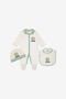 JU RC Monogram embroidery babygrow set White SJT844-JD001