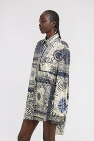 RC Bandana Print Dress Shirt Blue TKT129-DKN05
