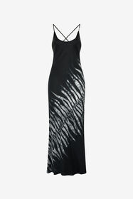 RC Long Dress With White Tigress Print Black/White UKT142-4QN50