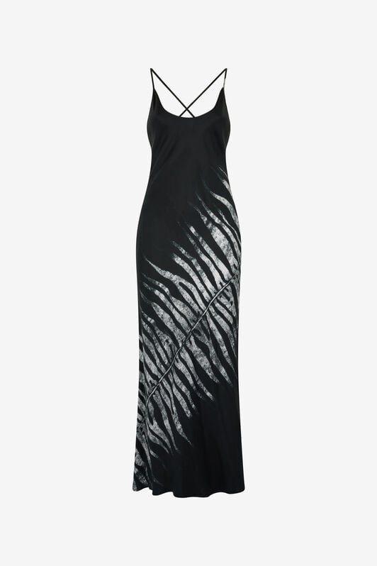 RC Long Dress With White Tigress Print RC Long Dress With White Tigress Print Black/White UKT142-4QN50