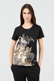 RC Jewellery Foulard Print T-Shirt BLACK SOT60J-JD003