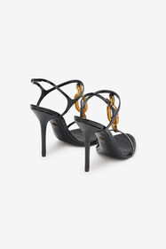 RC Leather Sandal with Jewel Detail BLACK WKS008-PZ975