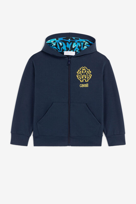 JU RC Monogram-Embroidered Zip Hoodie JU RC Monogram-Embroidered Zip Hoodie Dark blue QJT930-CF050