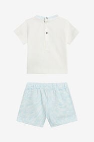 JU Kit Bambino Monogram RC Bianco e Azzurro BABY BLUE WJT809-JFR11