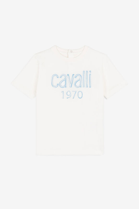 JU Logo-Embroidered T-Shirt JU Logo-Embroidered T-Shirt MILKY WHITE OJT674-ISA2J