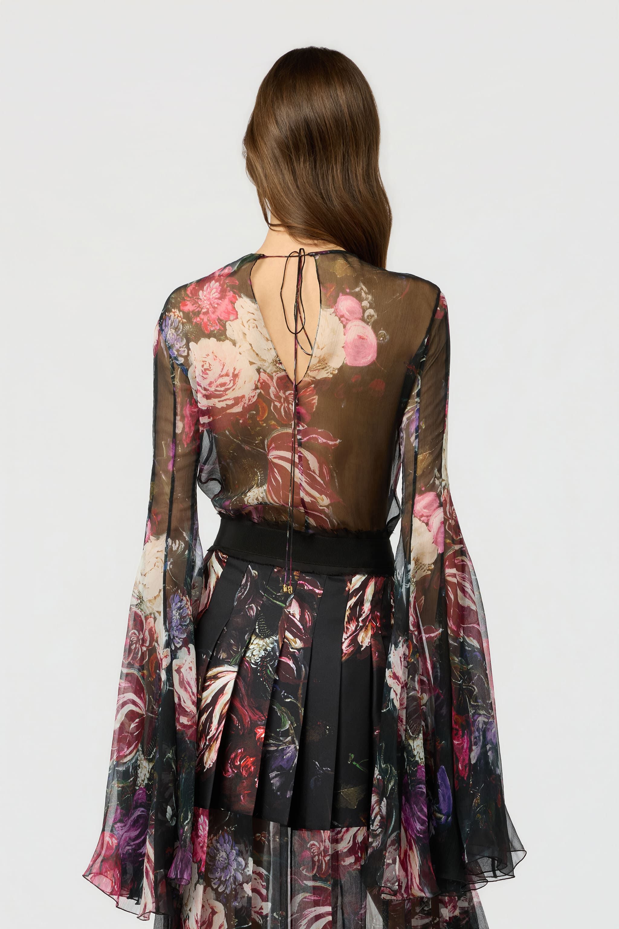 RC Camicia In Seta Stampa Fiammingo Flowers RC Camicia In Seta Stampa Fiammingo Flowers BLACK/PINK XWT706-CKT77