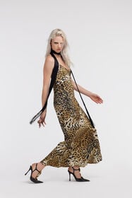 RC Jaguar Skin print lingerie dress Light Brown SKT166-4QG34