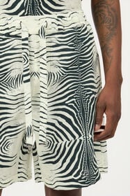 RC Bermuda In Lino Con Stampa Mini Zebra Nero/Bianco URT271-3HN49