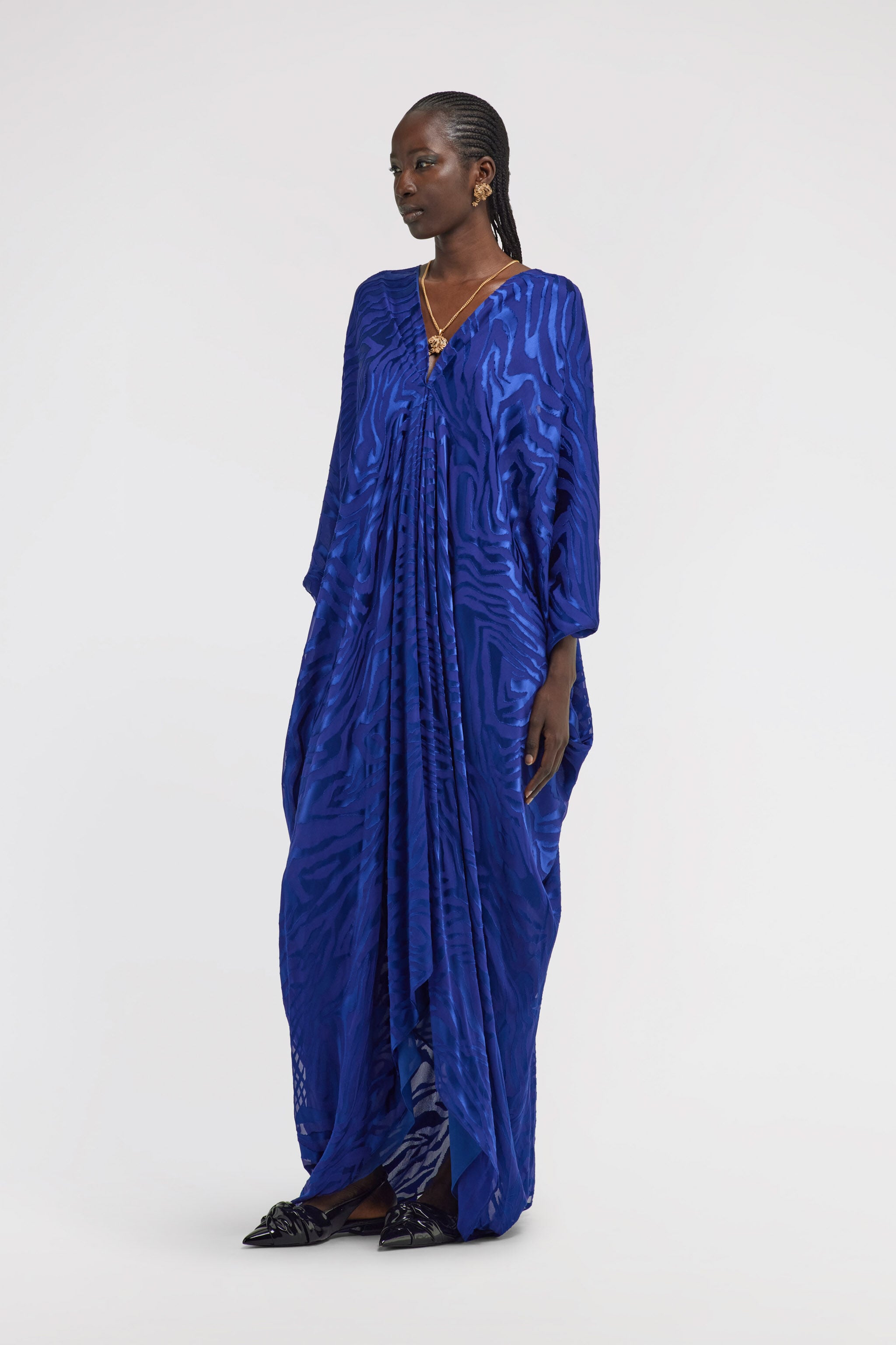 RC Dévoré Zebra Print Kaftan RC Dévoré Zebra Print Kaftan Blue TKT181-FC001